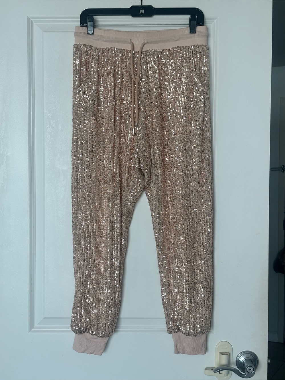 Judith March Rose Gold Sequin Genie Pants